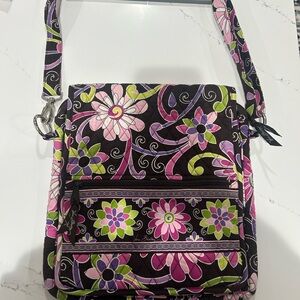 Vera Bradley Pink and Green Floral Crossbody Bag